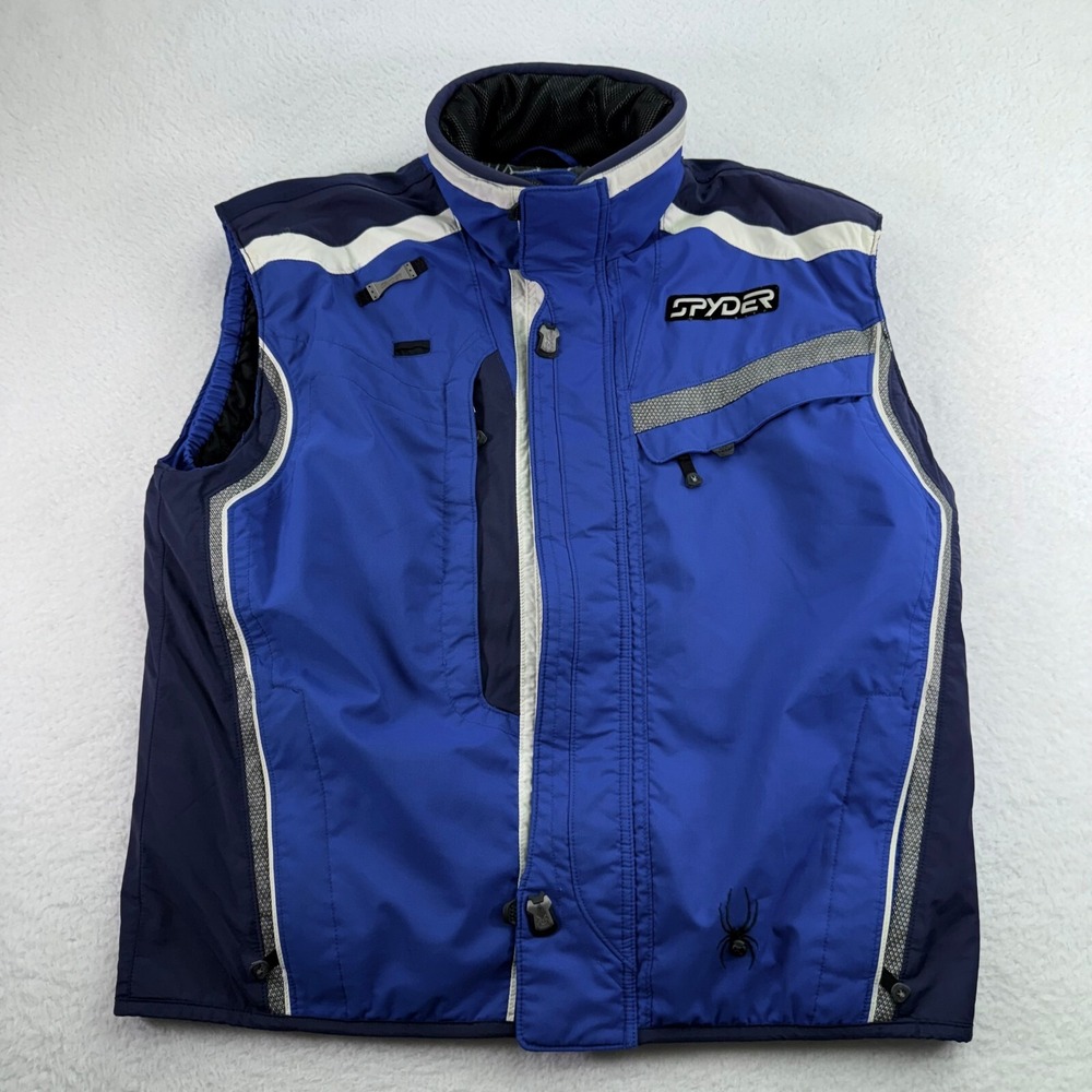 Spyder Jacket‎ Vest Mens Large Blue Entrant Dermizax EV Full Zip Utility Outdoor